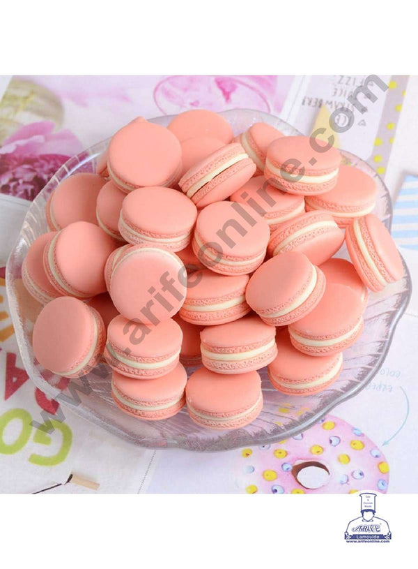 CAKE DECOR™ Mini Macaroons Resin Charms For Cake & Cupcake Decoration Toppers - Peach ( 10 Pcs Pack )