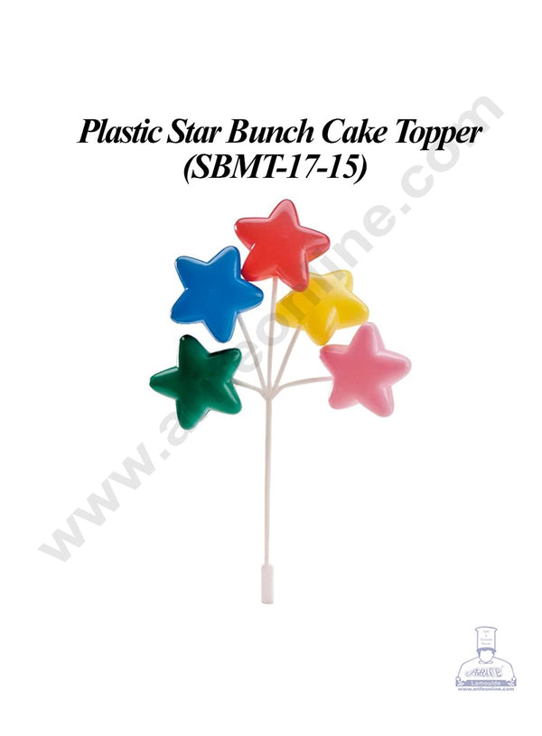 CAKE DECOR™ Plastic Multicolor Star Bunch Cake Topper - 1 Bunch