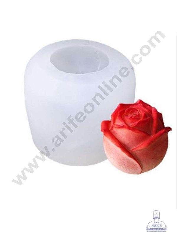 CAKE DECOR™ 3D Silicon 1 cavity Rose Flower Mould Silicone Candle Mould, Soap Mould SBSP-DYF6259