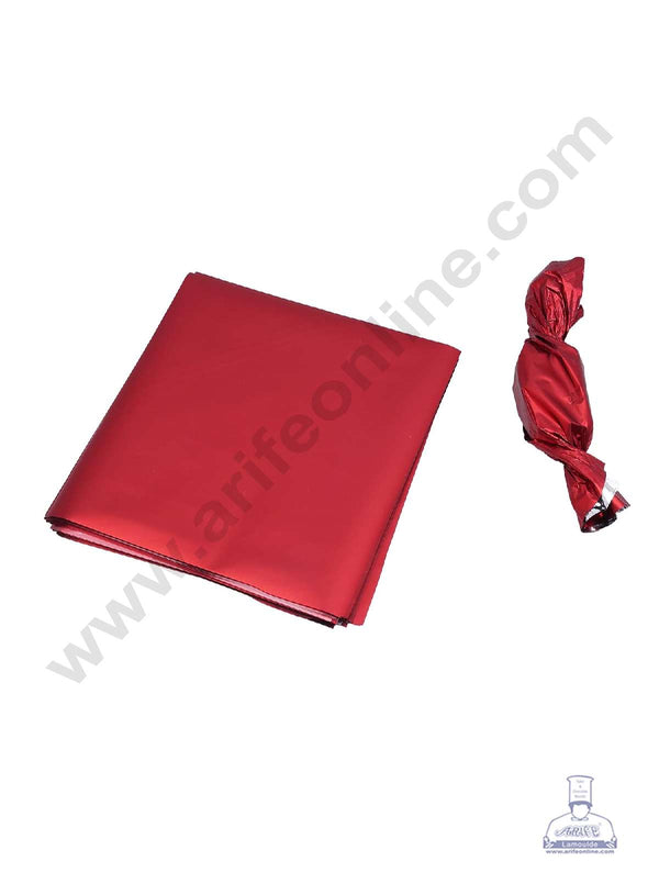 Cake Decor Metallic Plastic Chocolate Wrapper, Red