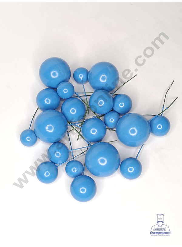 CAKE DECOR™ Royal Blue Color Faux Balls Topper For Cake and Cupcake Decoration - 20 pcs Pack ( SB-RBlue-20 )