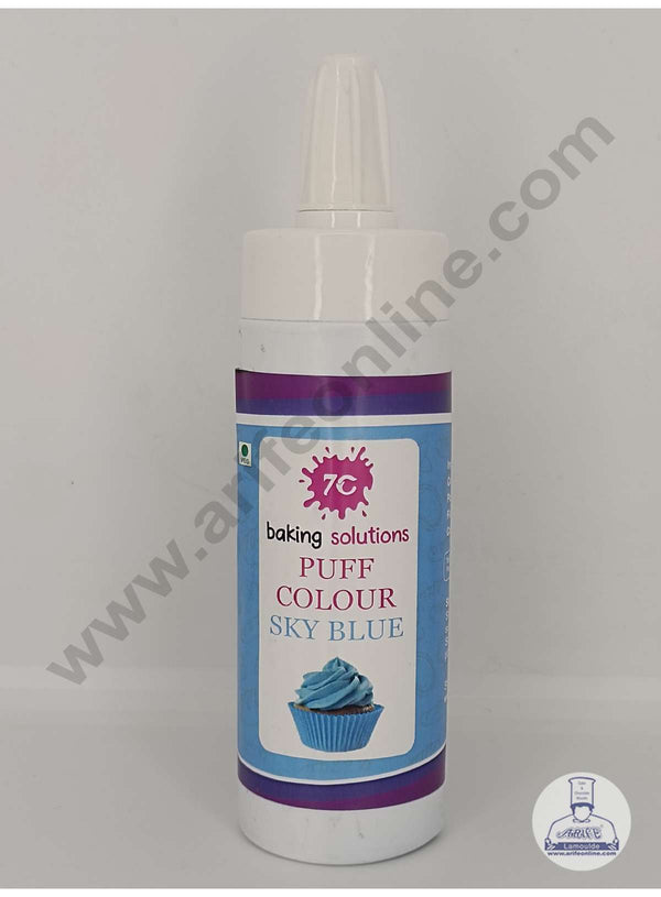 7C Edible Puff Colour Food Colour Powder Spray for Cakes Decoration - Sky Blue ( 50 gm )