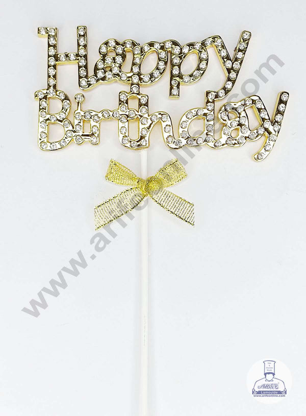 CAKE DECOR™ 1 Pcs Sparkly Rhinestones Happy Birthday Cake Topper Cake Decoration (SB-PT-R01)