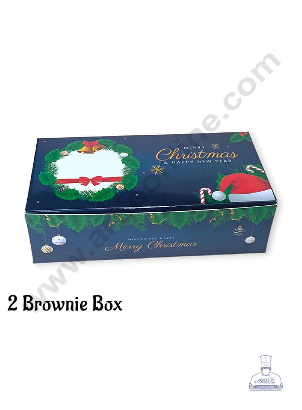 CAKE DECOR™ Christmas Theme 2 Cavity Brownie Boxes – Theme 10 ( 5 Pcs Pack )