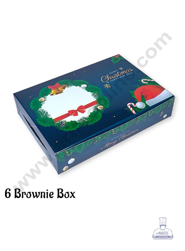CAKE DECOR™ Christmas Theme 6 Cavity Brownie Boxes – Theme 10 ( 5 Pcs Pack )