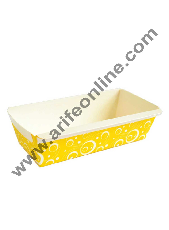 Novacart Bake & Serve Paper Baking Mould By Cake Decor - Plum Cake Mould Yellow 10 Pcs