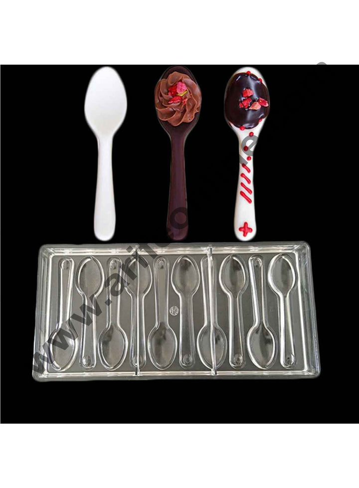 Cake Decor 10 Cavity New Design Spoon Shaped Hard Candy Molds Jelly Mould Plastic Baking Tray Polycarbonate Chocolate Mold