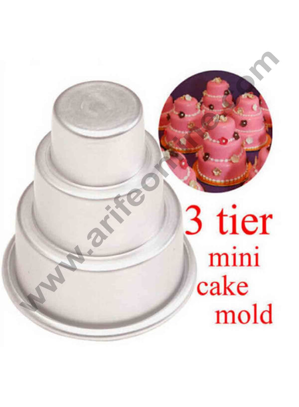 Cake Decor 1Pcs New Cake Trays Mini 3 Tier Cake Pan Tins Cupcake Pudding Pizza Molds Home Birthday Party Decors Supplies