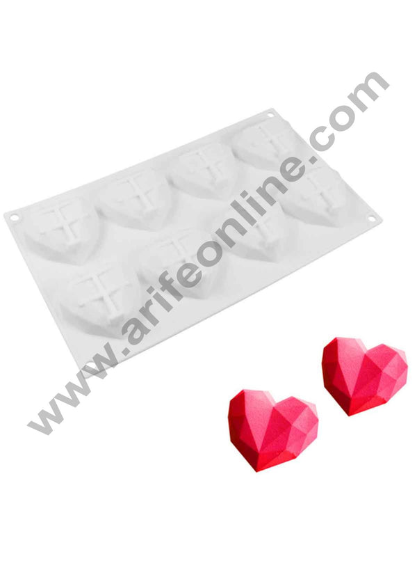 Cake Decor Diamond Heart Silicone Molds for Cakes Mousse Dessert Pastry Soap and Muffin Baking Moulds