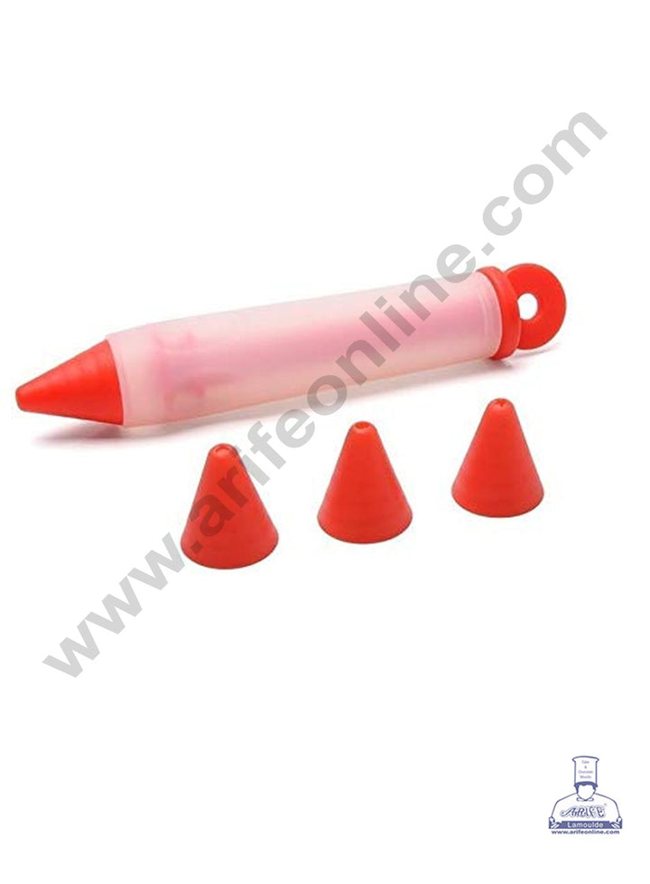 Cake Decor 1Pc Silicone Pen with 4 Nozzles Food Writing Pen Painting Cream Cake Baking Decorating Tool