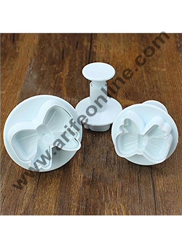 Cake Decor 3pcs/set Bow knot Cookie Mo ld Baking Tools Molds Plastic Bow Tie Knot Cake Cutter Sugarcraft Fondant Plunger