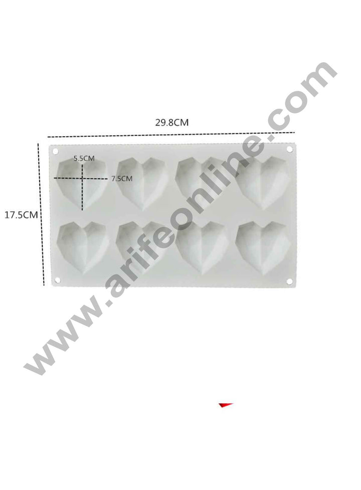 Cake Decor Diamond Heart Silicone Molds for Cakes Mousse Dessert Pastry Soap and Muffin Baking Moulds