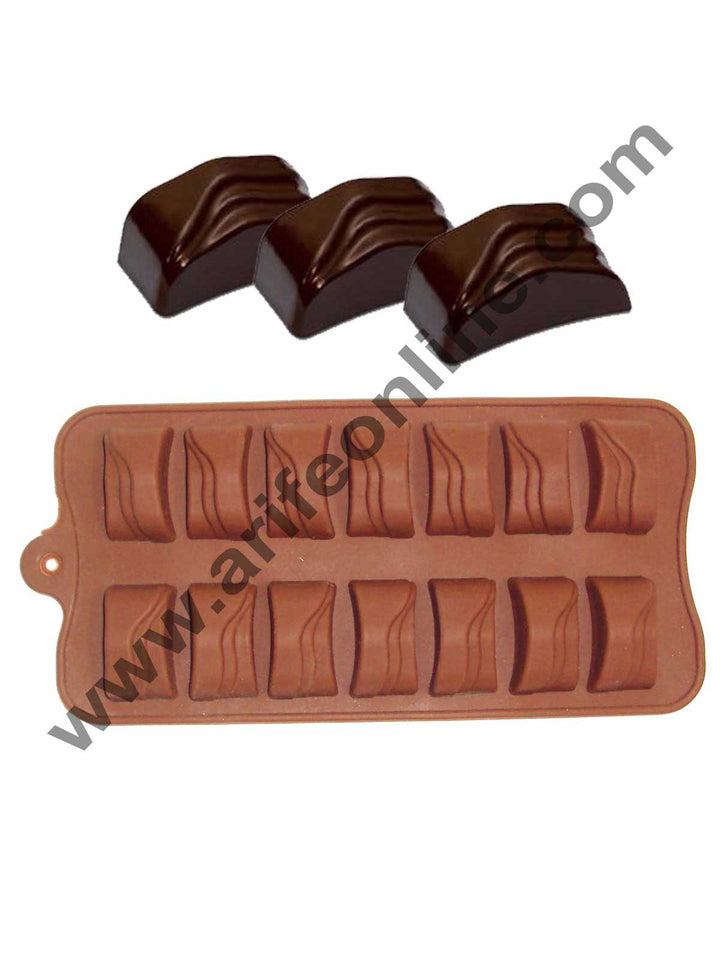 Cake Decor Silicon 14 Cavity New Brown Chocolate Mould, Ice Mould, Chocolate Decorating Mould
