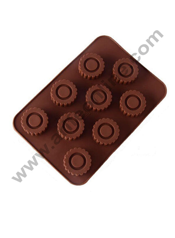 Cake Decor Silicon 9 Cavity Poker Chips Coin, Gold Coin Shape Design Chocolate Mould Ice, Jelly Candy Mould