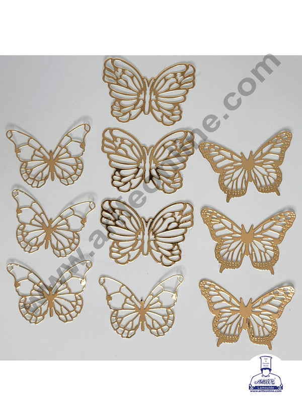 Cake Decor 10 pcs Bronze Butterfly Paper Topper For Cake And Cupcake Decoration