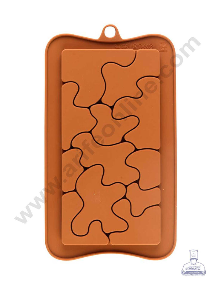 CAKE DECOR™ 1 Cavity Groovy Puzzles Bar Shape Silicone Chocolate Mold ( SBCM-726 )