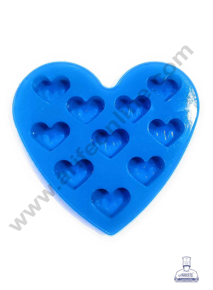 CAKE DECOR™ 10 Cavity Drip Heart Shape Silicon Chocolate Mould Chocolate Decorating Mould SBCM-736