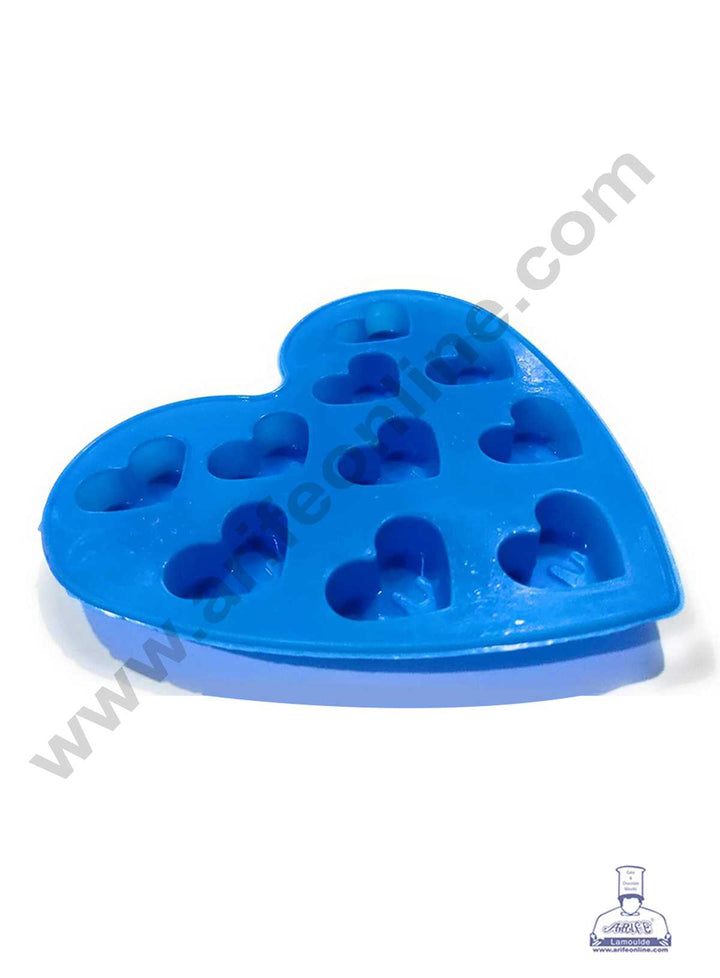 CAKE DECOR™ 10 Cavity Drip Heart Shape Silicon Chocolate Mould Chocolate Decorating Mould SBCM-736
