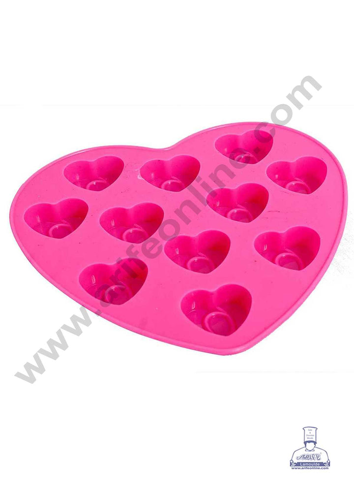 CAKE DECOR™ 10 Cavity Heart Shape Silicon Chocolate Mould Chocolate Decorating Mould SBCM-735