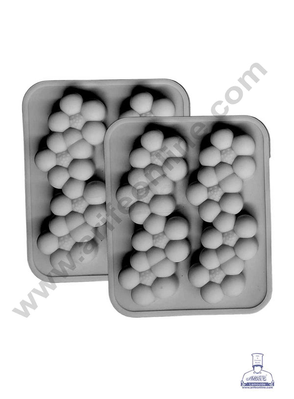 CAKE DECOR™ 2 Cavity Joint Bubble Flower Shape Silicon Chocolate Mould Candle Mould Chocolate Decorating Mould SBSM-884