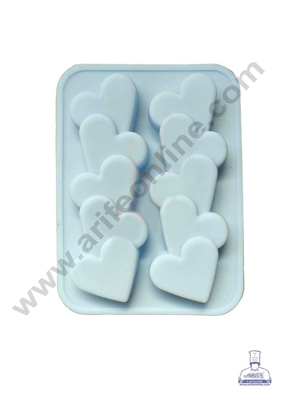 CAKE DECOR™ 2 Cavity Joint Heart Shape Silicon Chocolate Mould Candle Mould Chocolate Decorating Mould SBCM-740