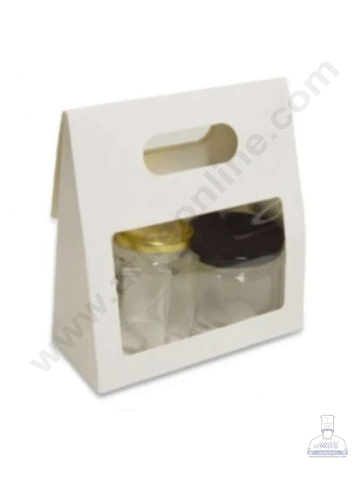 CAKE DECOR™ 2 Mason Jar Paper Carry Bags White - Medium (10 Pcs)