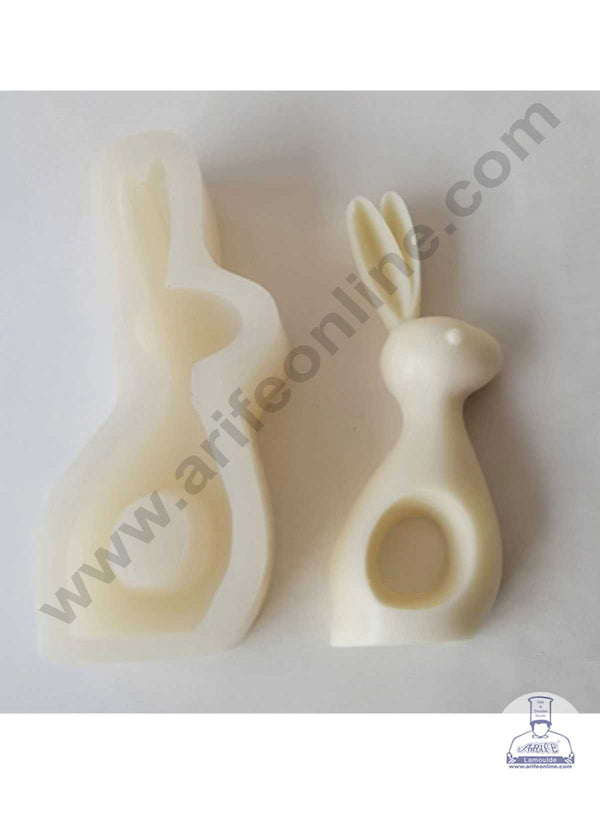 CAKE DECOR™ 3D Silicon 2 Cavity Right Left face Rabbit Shape Silicon Candle Moulds SBSP-DYF7023-24