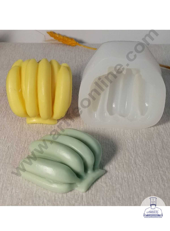CAKE DECOR™ 3D Silicon Banana Bunch Shape Silicon Candle Moulds SBSP-DYF7011