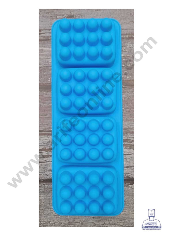 CAKE DECOR™ 4 Cavity Rectangle Massage Bar Shape Silicone Soaps Moulds Silicon Muffin Mold All Purpose Mould (SBSM-877)