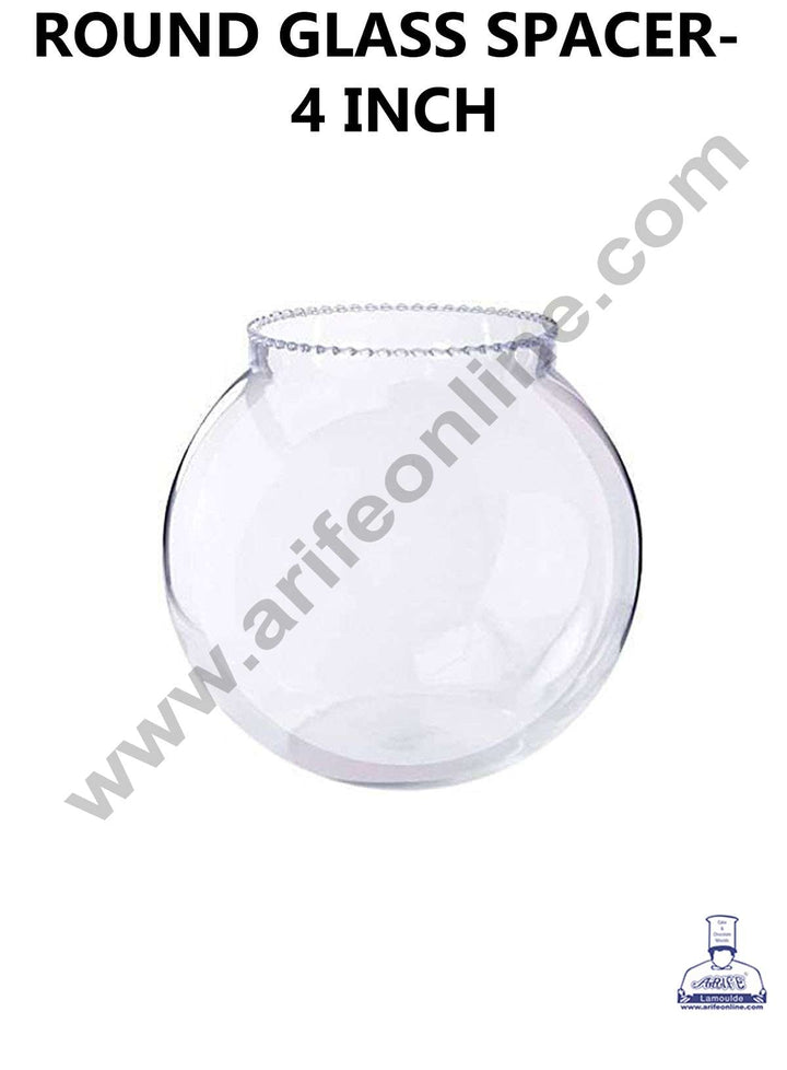 CAKE DECOR™ 4 Inch Round Glass Spacer For Cake Decorations