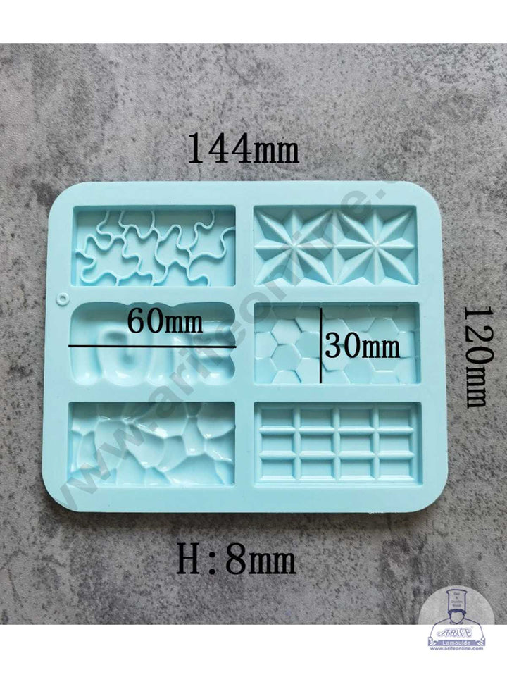CAKE DECOR™ 6 Cavity Mini Multi Bar Shape Silicone Chocolate Mold ( SBCM-723 )