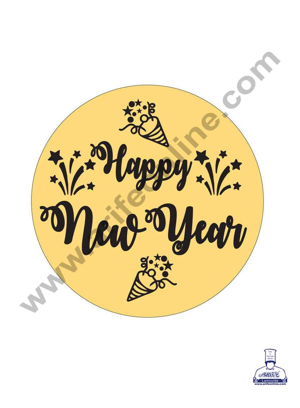 CAKE DECOR™ Acrylic Happy New Year Coin Topper for Cake and Cupcakes ( SBMT-Coin-032 )