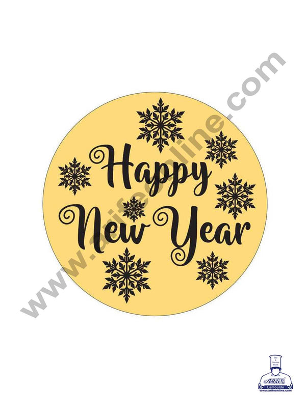 CAKE DECOR™ Acrylic Happy New Year Coin Topper for Cake and Cupcakes ( SBMT-Coin-035 )