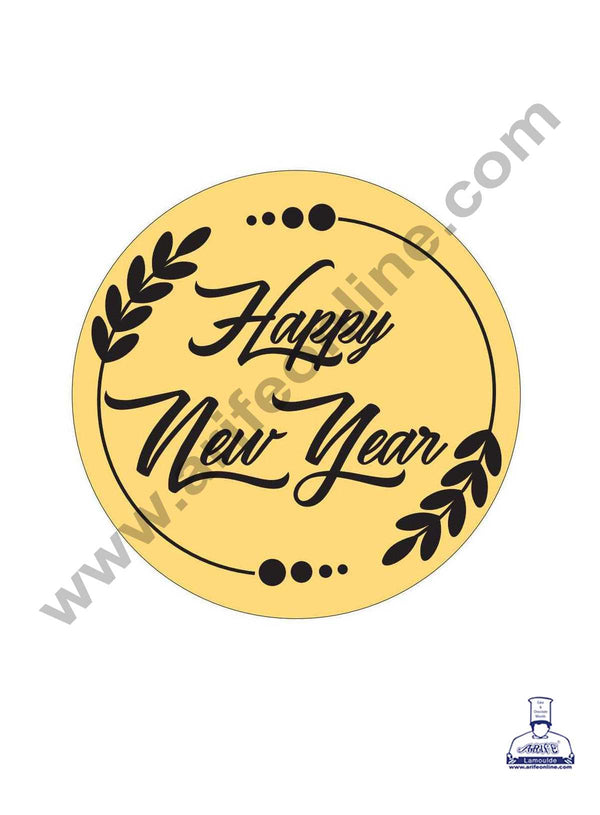 CAKE DECOR™ Acrylic Happy New Year Coin Topper for Cake and Cupcakes ( SBMT-Coin-036 )