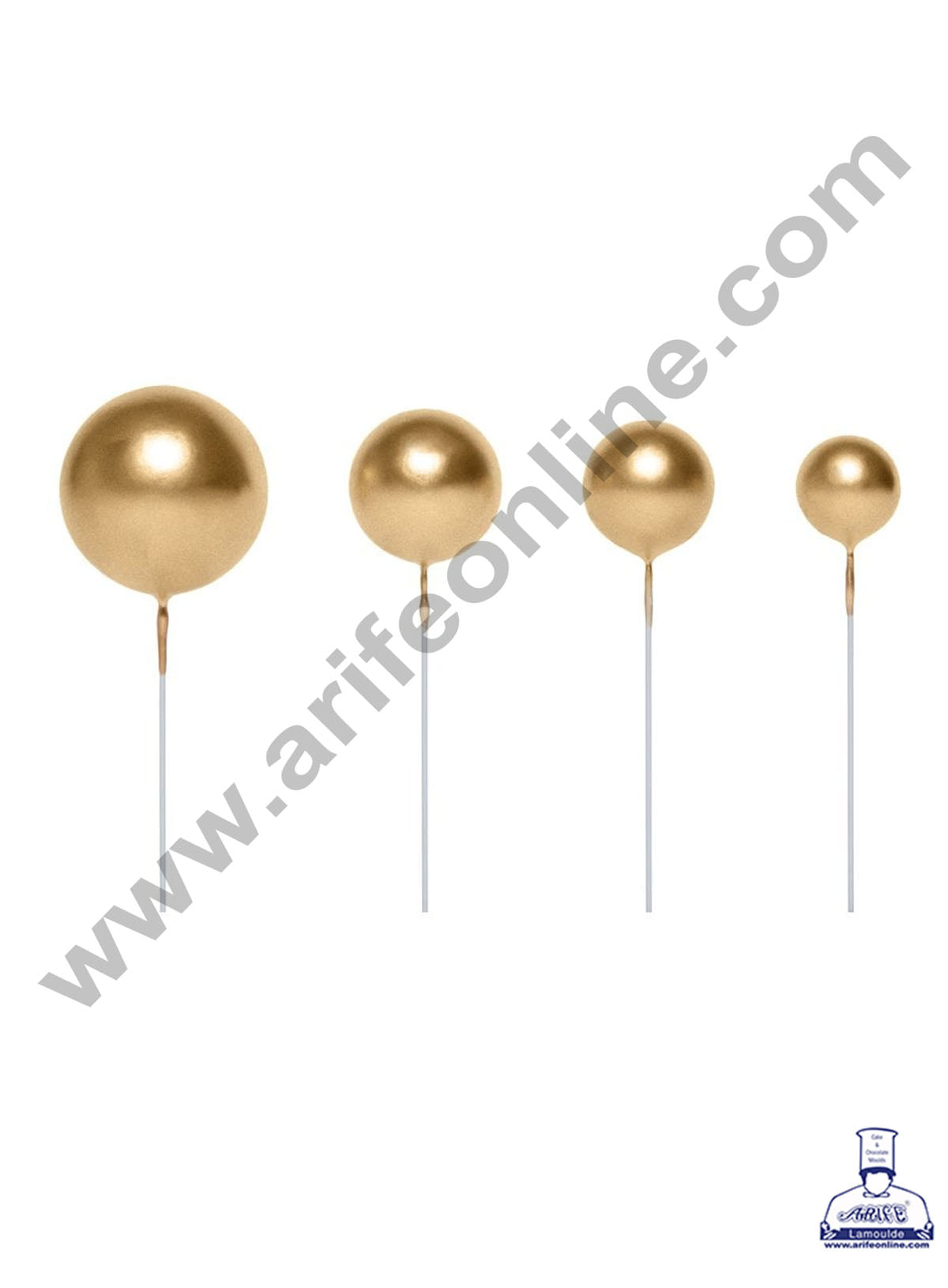 CAKE DECOR™ Golden Faux Balls Topper For Cake and Cupcake Decoration Arife Online Store