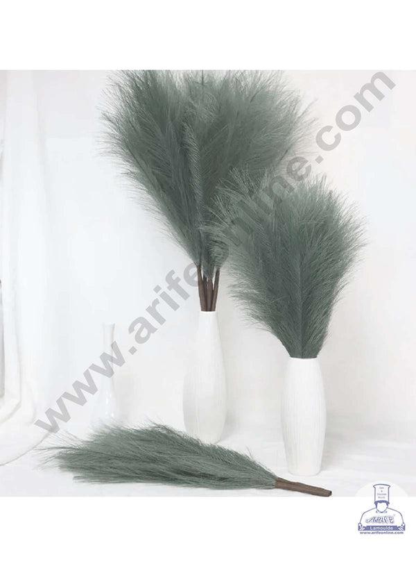 CAKE DECOR™ Greyish Green Color Artificial Dried Pampas Grass For Cake Decoration Bouquet Wedding Party Centerpieces Decorative – Greyish Green (1 Stick)