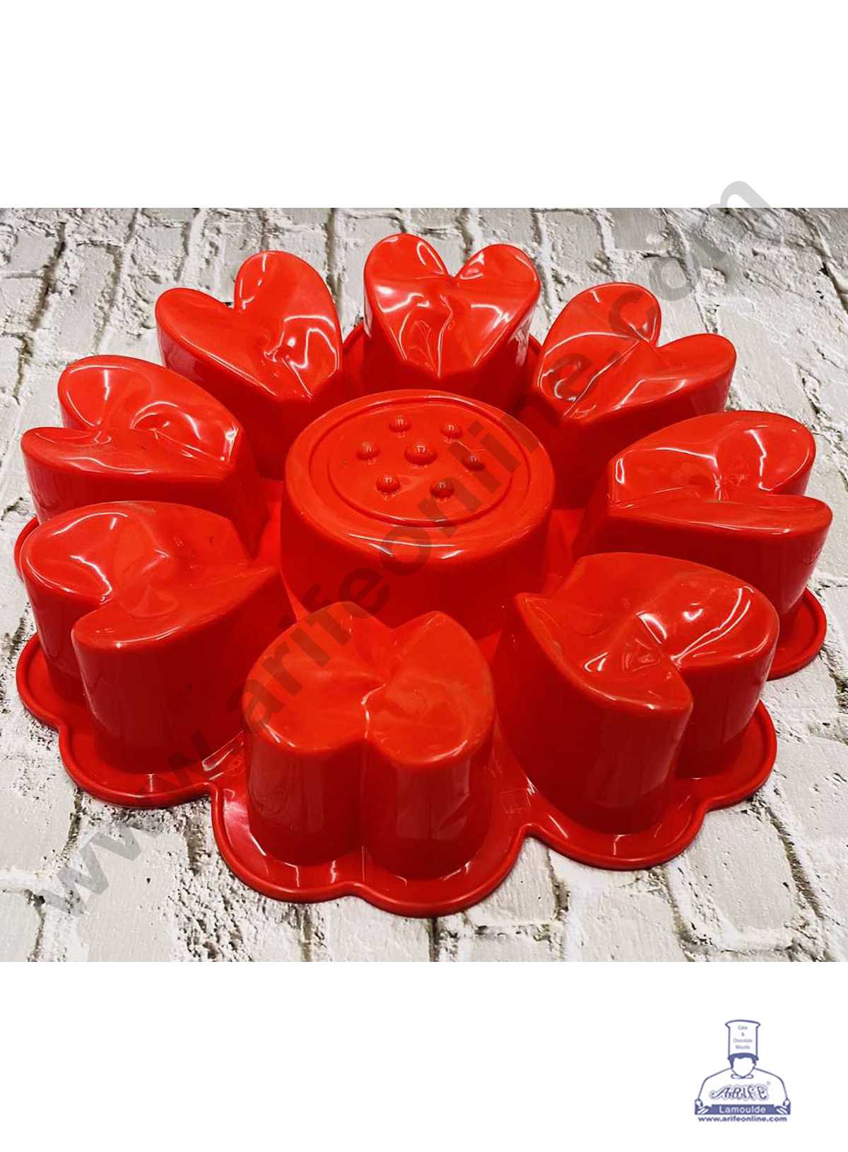 CAKE DECOR™ Heart Flower Shape Silicon Cake Mould Silicon Muffin Mould