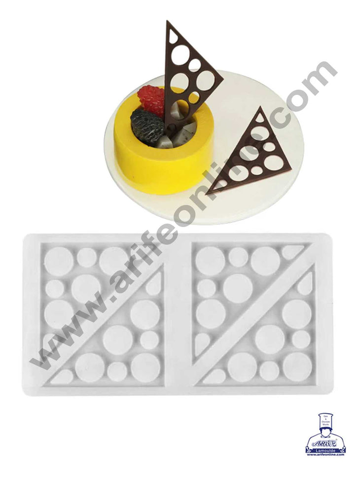 CAKE DECOR™ Silicon 4 in 1 Triangle with Dots Shape Chocolate Garnishing Mould Cake Insert Decoration Mould