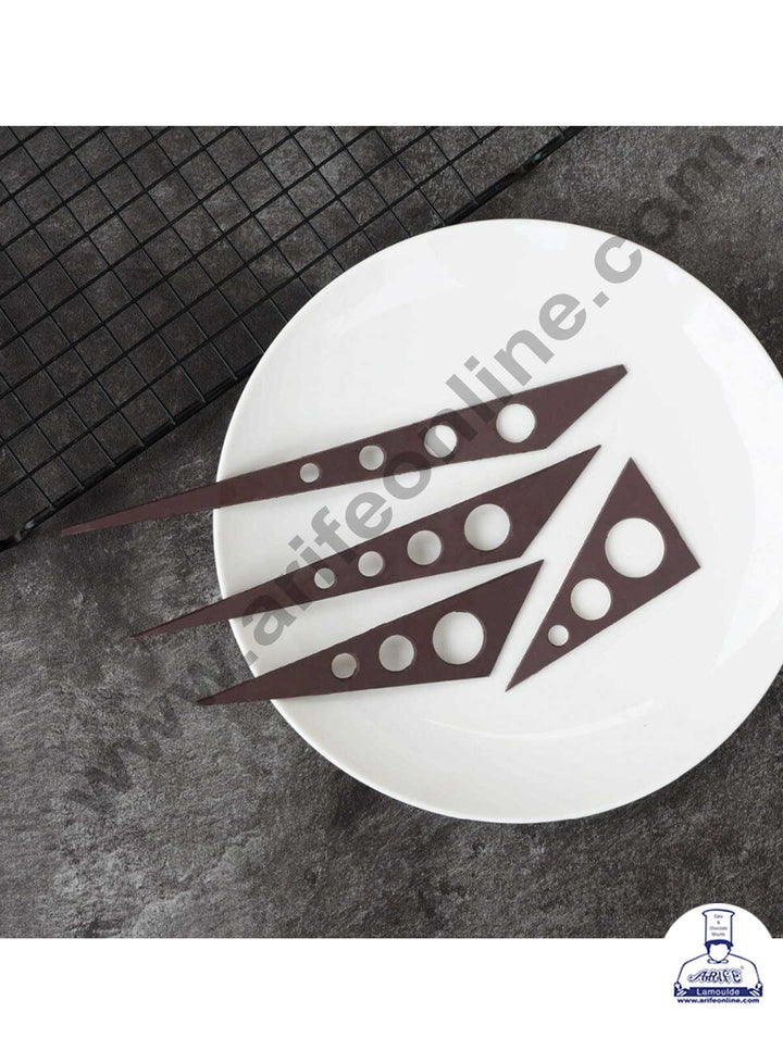 CAKE DECOR™ Silicon 8 in 1 Triangle With Dots Shape Chocolate Garnishing Mould Cake Insert Decoration Mould SBGS-265