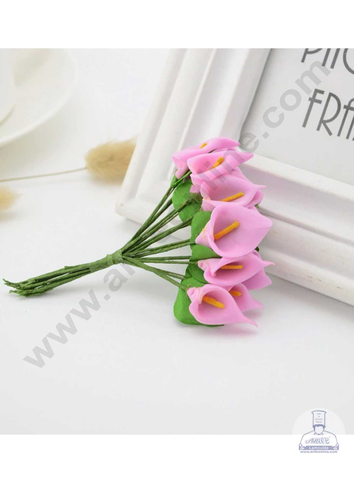 CAKE DECOR™ Small Lilly Foam Bunch Artificial Flower For Cake Decorati
