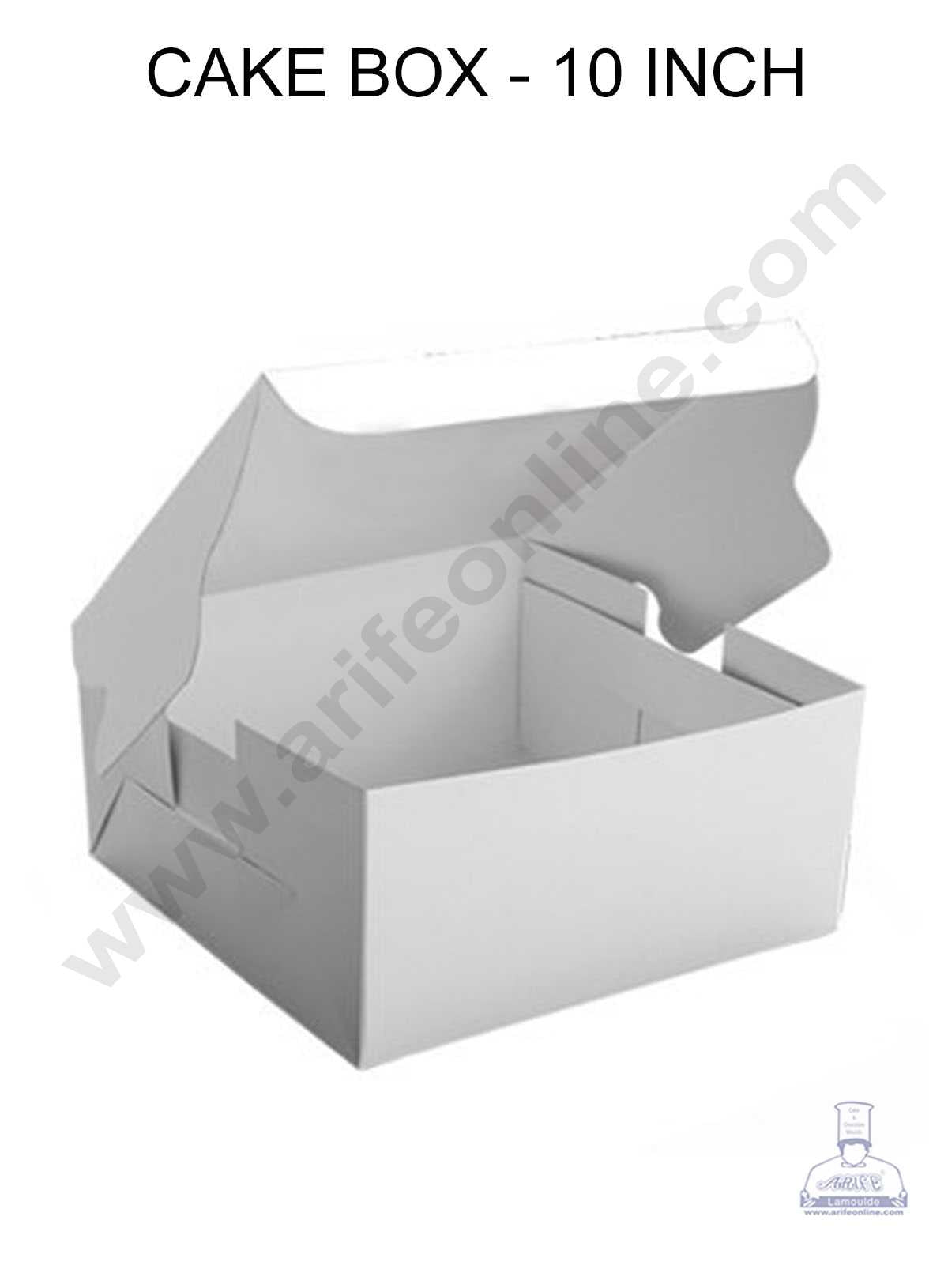 CAKE DECOR™ White Cake Boxes Pack of 10 Pieces 10 Inch Arife Online