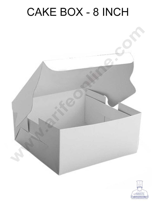 CAKE DECOR™ White Cake Boxes Pack of 10 Pieces - 8 Inch
