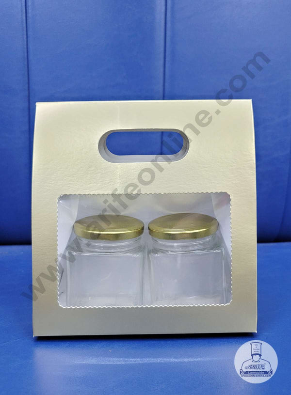 Cake Decor 2 Mason Jar Paper Carry Bags Gold - Medium (10 Pcs)
