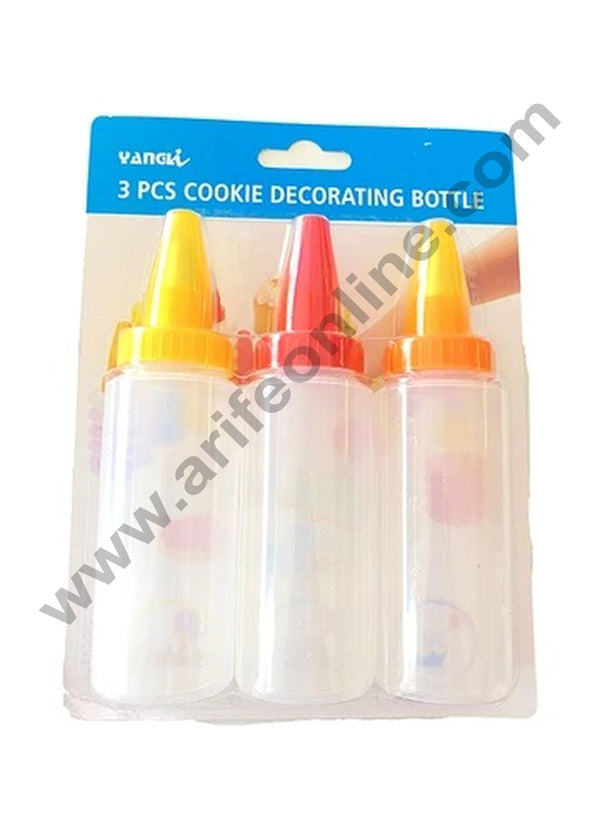 Cake Decor 3 pcs Cake Decorating Icing Piping Nozzles Tips Squeeze Bottle Tool Set