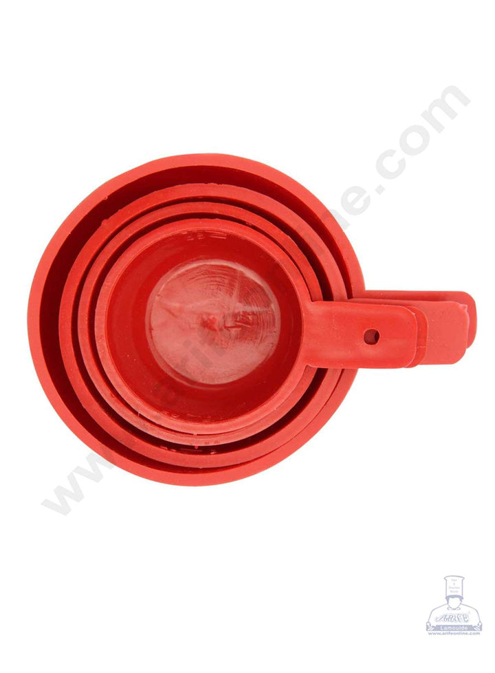Cake Decor 4 Pieces Plastic Red Measuring Cups For Measurements SBAC-Cups