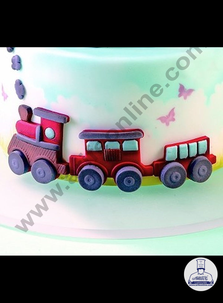 Cake Decor 4pcs Small Train Vehicles Shape Cake Plunger Cutters Fondant Tool