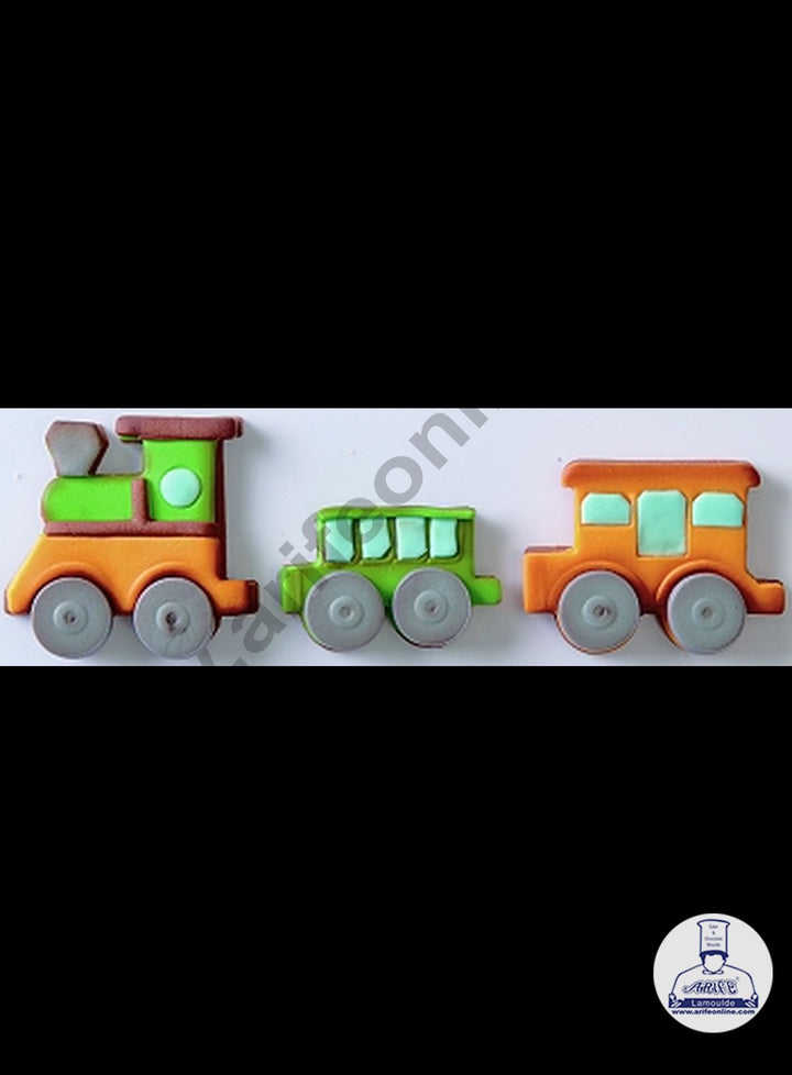 Cake Decor 4pcs Small Train Vehicles Shape Cake Plunger Cutters Fondant Tool