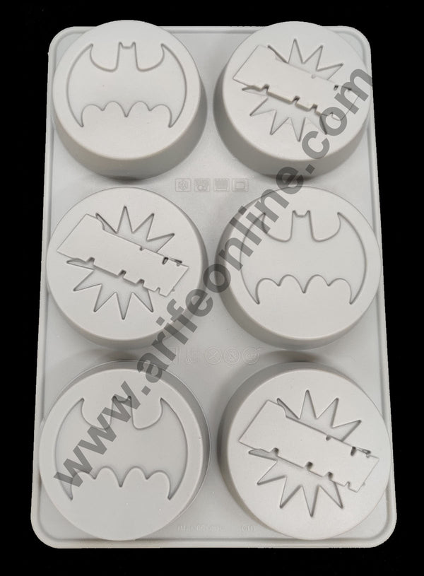 Cake Decor 6 Cavity Batman Logo Design Silicone Muffin Silicon Mould Pastry Jelly Cake Mold
