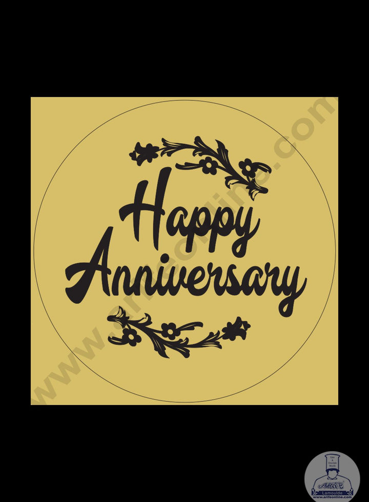 Cake Decor Acrylic Happy Anniversary Coin Topper for Cake and Cupcakes ( SBMT-Coin-012 )