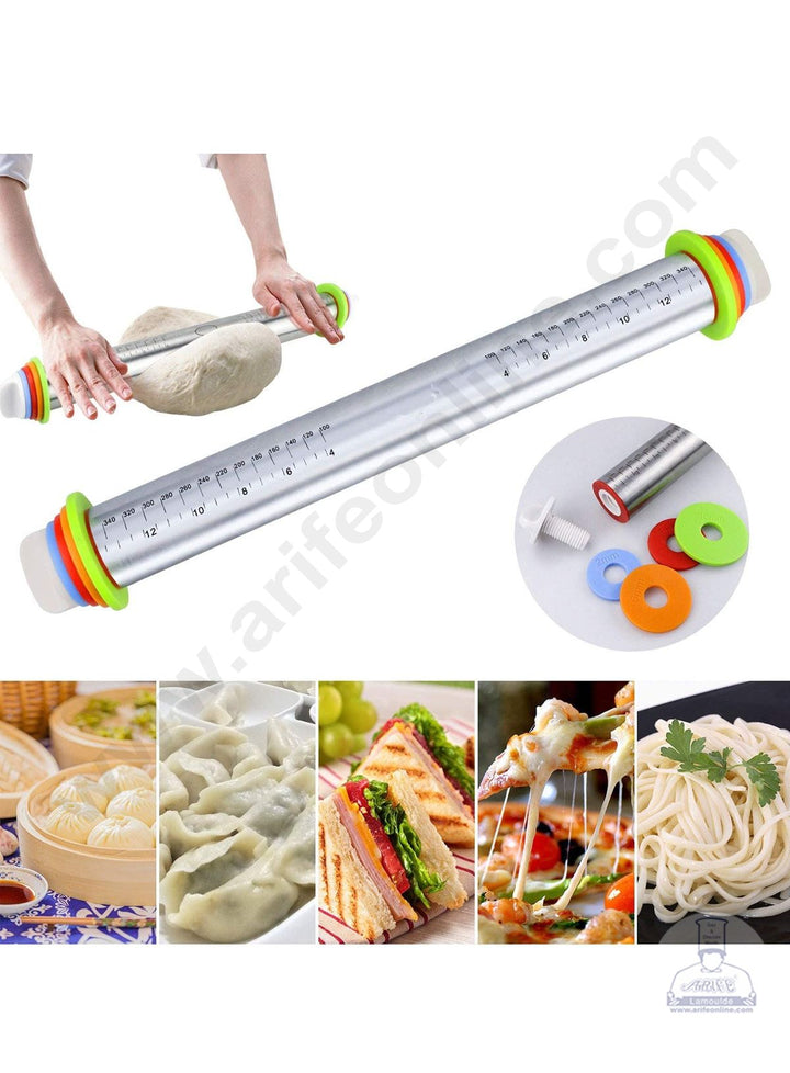 Cake Decor Adjustable Stainless Steel Rolling Pin